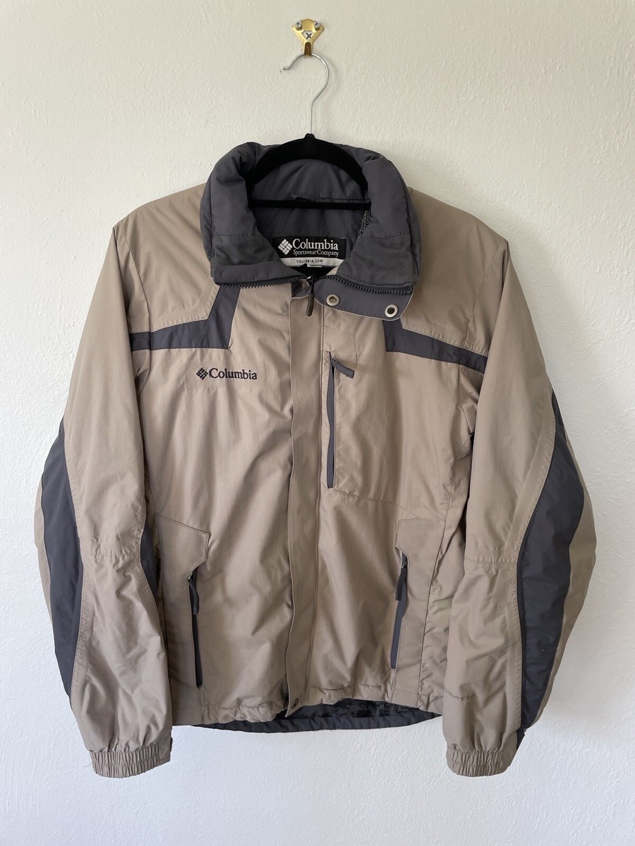 Columbia Mens Small Waterproof Ski Coat Omni Tech Beige
