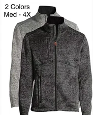 KNOSS APPAREL Inspire Mens Bonded Sweater Fleece Jacket Water Repellent M-4X NWT