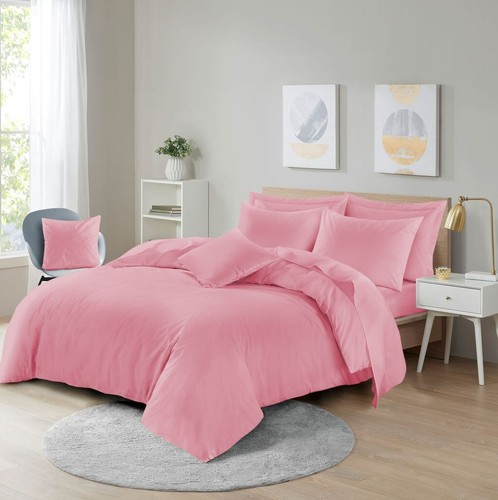 Plain Pink Premium Bedding Customisable - Fitted Flat Duvet & Pillowcases - Picture 2 of 19