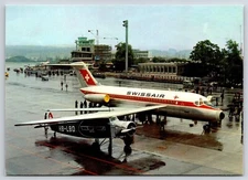 Airplane Postcard SwissAir Airlines Airways Fokker VII & Douglas DC-9 GF2
