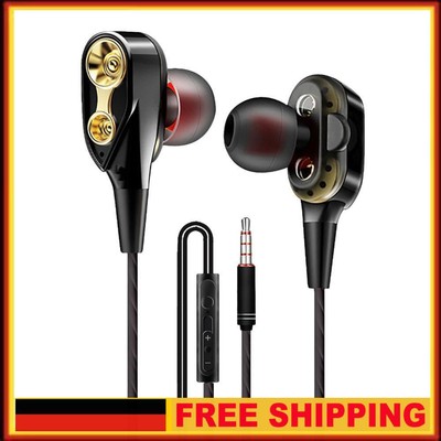 Wired Earbuds with Mic - with Deep Bass In-Ear Headset for Sports Running