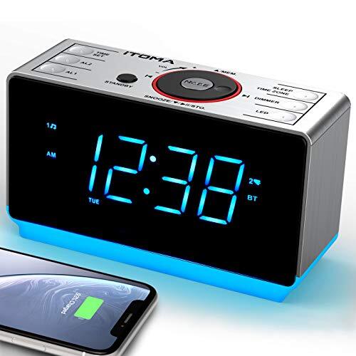 Sveglia Radio DAB+ E FM ITOMA Con Bluetooth 5.3 – Display Dimmerabile, Doppia Sveglia E Snooze, 40 Stazioni Preimpostate