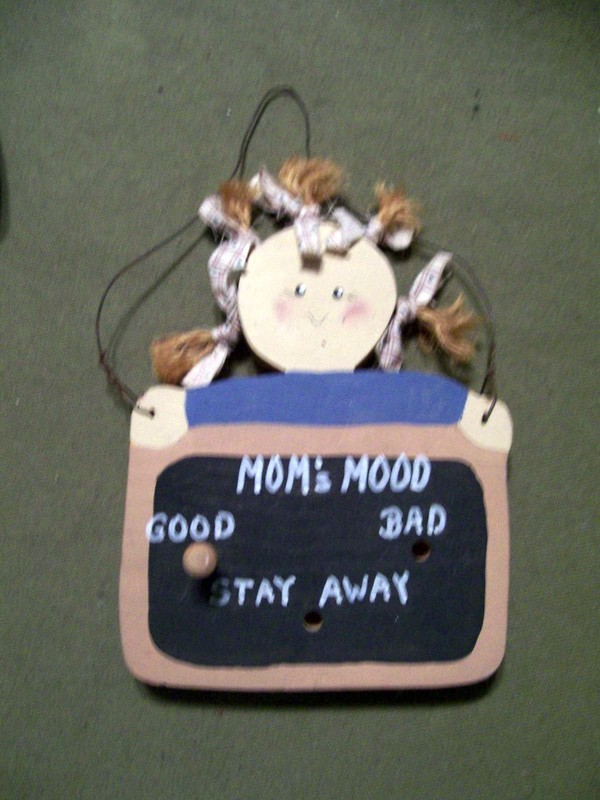 Mom's Mood (Good, Bad, Stay Away) Handcrafted Wooden Door Wall Hanging Decor 