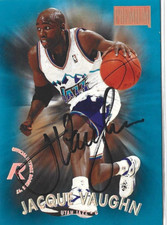 Jacque Vaughn Autographed 1998 Skybox Premium Basketball Card 163 Jazz Rookie +. rookie card picture