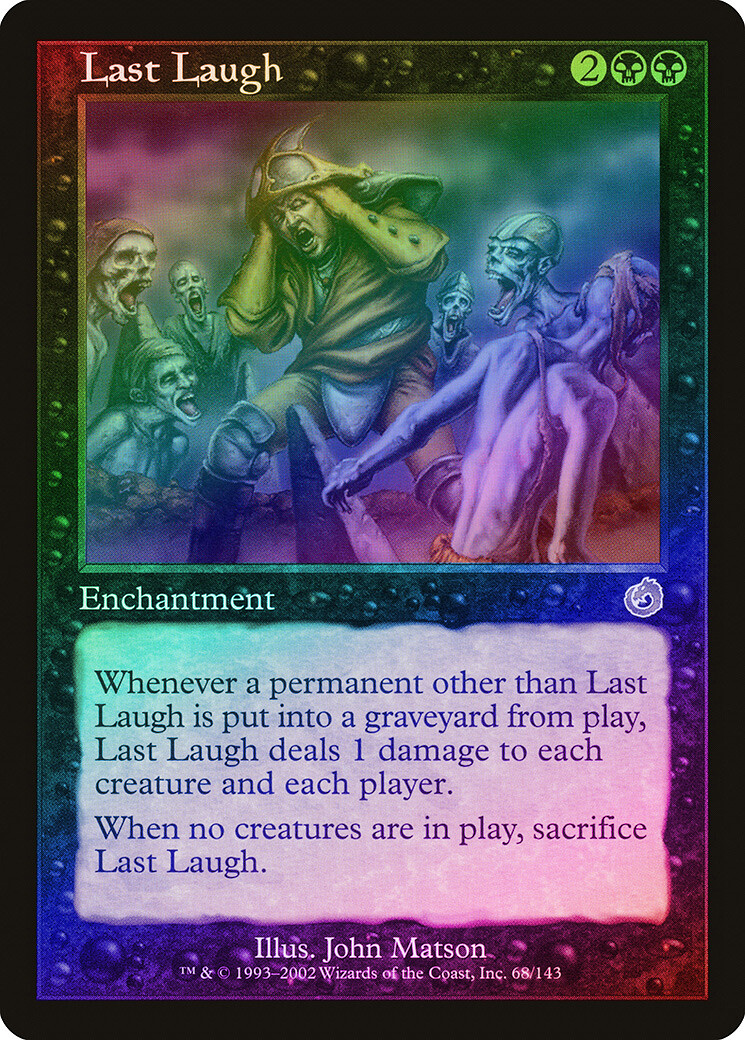 Last Laugh FOIL Torment HEAVILY PLD Black Rare MAGIC THE