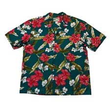 VTG  Paradise Found x LL Bean Button Up Shirt Hawaiian Retro Floral Mens XL