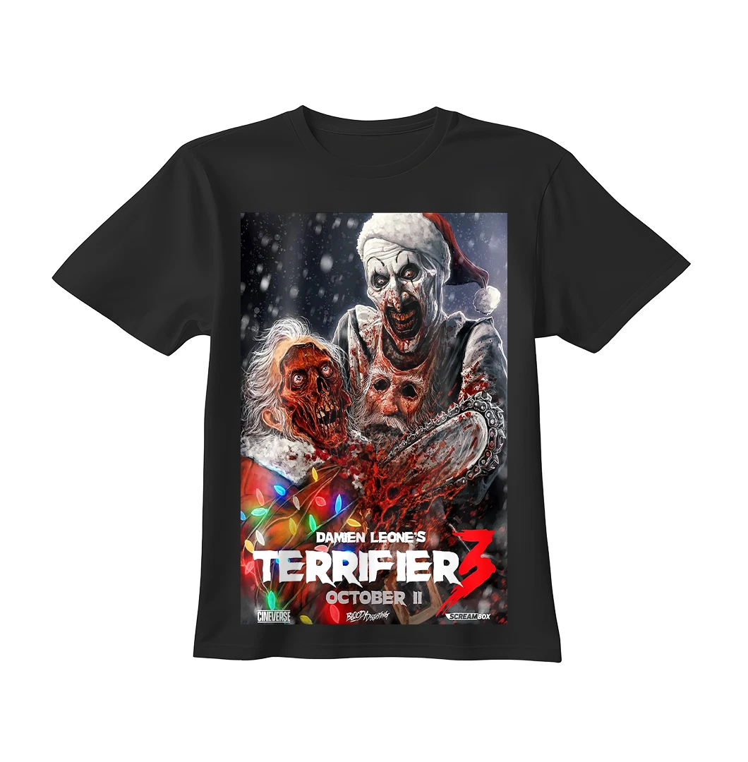 Art the Clown T-Shirt Chainsaw Santa Terrifier 3 Graphic Tee