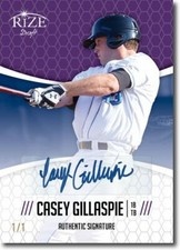 CASEY GILLASPIE 2014 Rize Rookie Autograph PURPLE BLANK BACK Auto RC 1/1