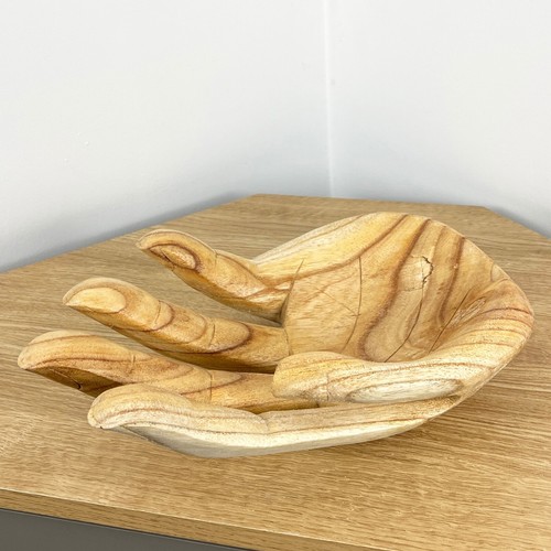 Wooden Bowl Novelty Hand Fruit Decorative Keys Crystal Ornament for Living Room - Picture 7 of 7