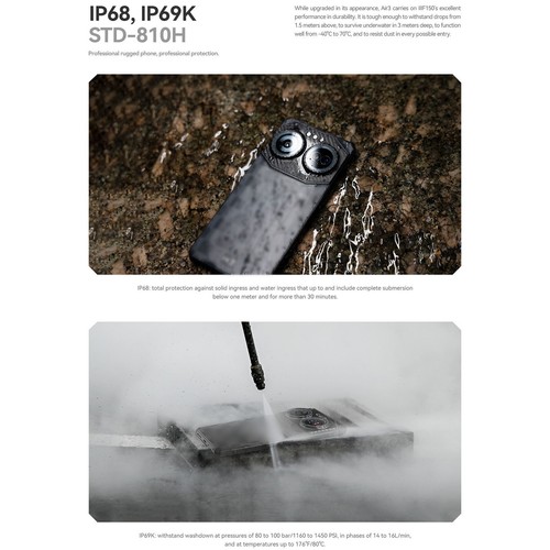 NEW IIIF150 Air3 Rugged Phone, 12GB+512GB, 6.6 inch Android 14 MediaTek MT6781 - 第 9/19 張圖片