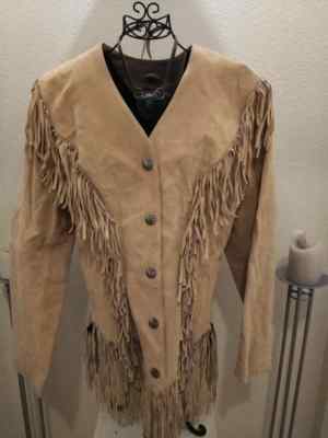 Cripple Creek Suede Jacket Ghost Rider Fringe Buckskin Ladies Large