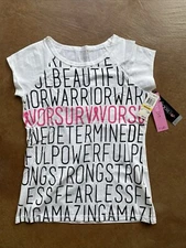 New Ideology Women Graphic-Print Tee, Breast Cancer Awareness, Bright White, M