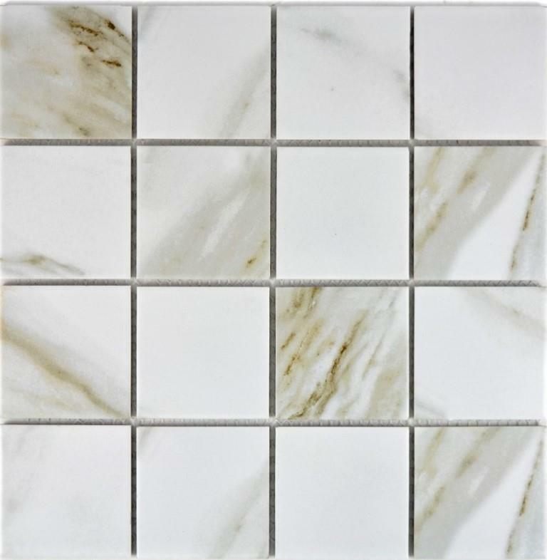 Carreaux De Mosaïque Céramique Calacatta Blanc Crème - Revêtement Sol/mur, Résistant Au Gel
