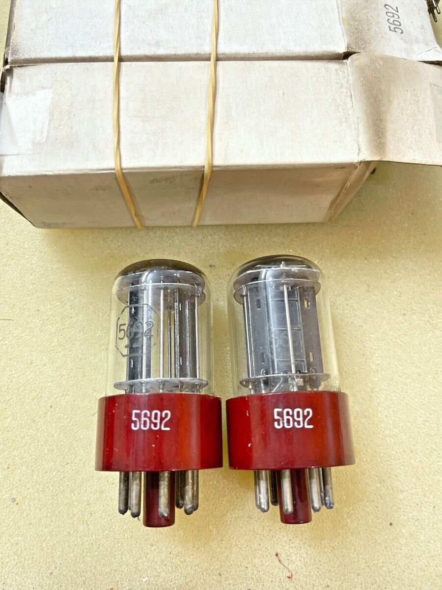 RCA 5692 6SN7 red base black plate NOS NIB Tested DD getter RCA 5692 6SN7 red base black plate NOS NIB Tested DD getter