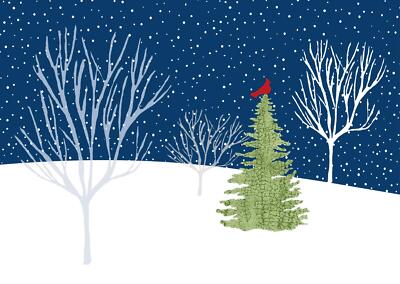Midnight Cardinal Deluxed Boxed Holiday Cards (Christmas/ Holiday/Greeting Ca...