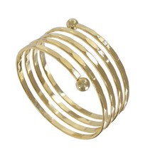 Juniors Size Coil Spiral Bangle Bracelet Gold Tone Made in USA Small