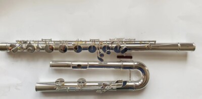 Funion Bass Flute Set C Key Curved Head Joint Cupronickel Body&Key Silver Plated