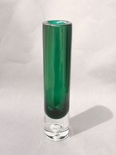 Schott Zwiesel Glas Vase grün/ 28,5 cm/ 1,7 kg - midcentury 1960er Zylinder
