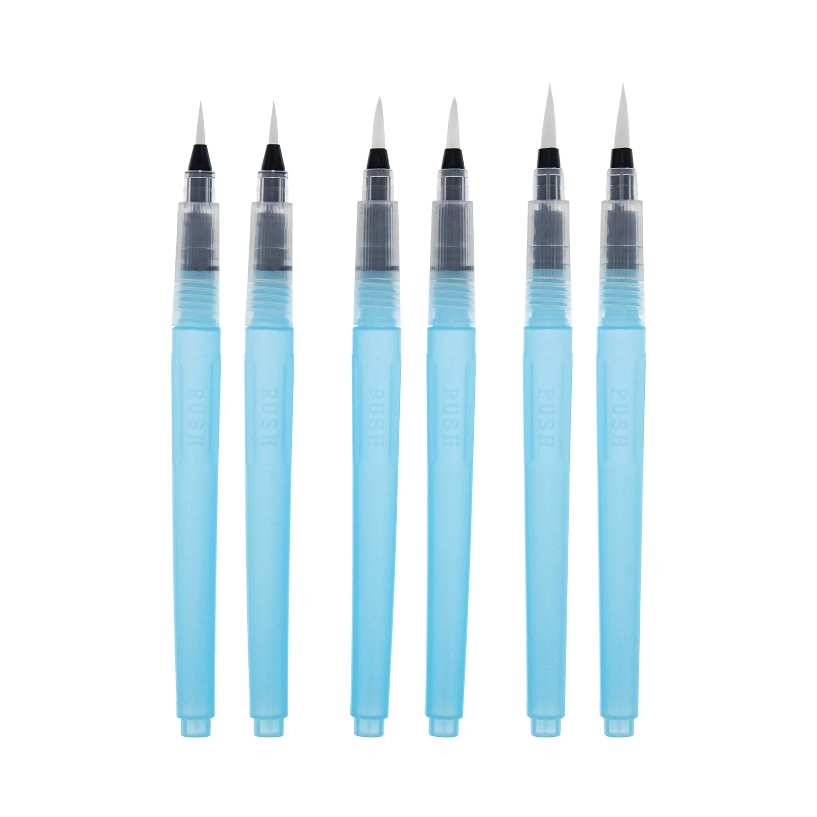 U.S. Art Supply 6Piece Water Coloring Brush Pen Set of 6 (2 of each