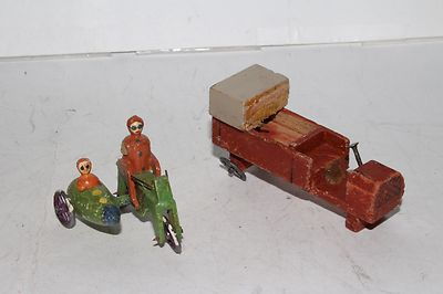 #ad #ad 1920#x27;s Putz Toys Made in Germany Wooden Motorcycle and Side Car Original $79.96