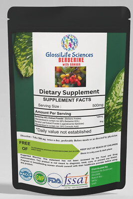 Berberine HCL Extract with banaba Leaf 500mg Powder 40:1