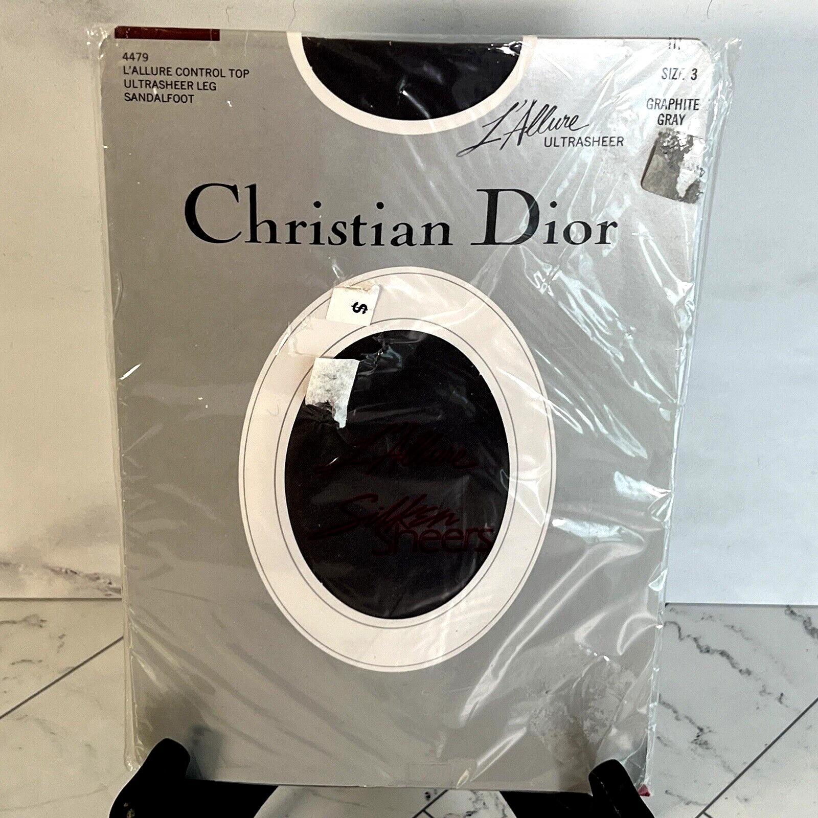 Pantalon transparent Christian Dior 4479 L'ALLURE ultra soie gris graphite taille 3