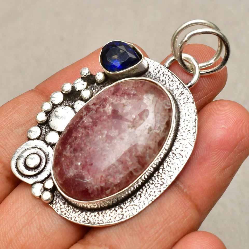 Ciondolo gioiello in argento sterling 925 fatto a mano con pietra preziosa... - Immagine 2 di 4