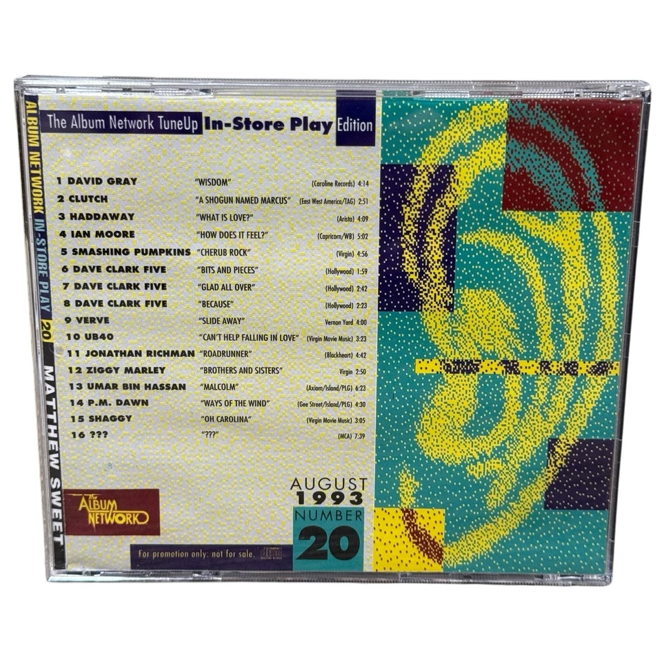 Album Network TuneUp #20 Promo CD 1993 Smashing Pumpkins Meat Loaf Rare - image 2 of 3