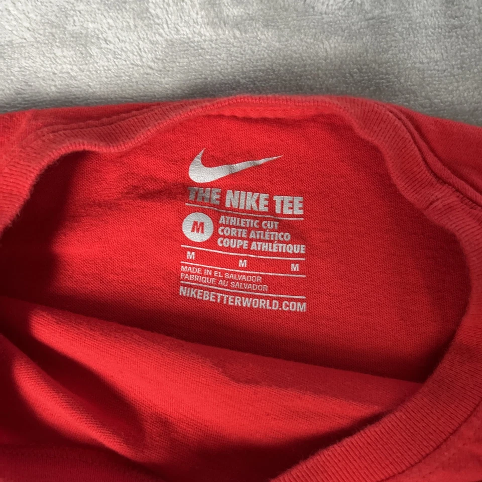 Мужская футболка Nike спортивного покроя средний красный 100% хлопок - Изображение 4 из 4