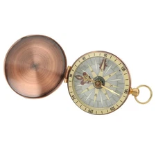 Portable Vintage Retro Metal Copper Flip Cover Pocket Watch Compass For Camping
