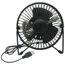 USB Clock Fan with Real Time Clock Temperature Display Usb-Powered Portable Mobi