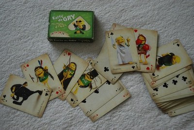 Danio Polish Fromage Maly Good Karty do Grey Vintage Rare Complete Playing Cards