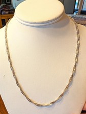 18  3mm, Vintage Sterling Silver Diamond Cut Twisted Curb Chain Necklace 8.73g