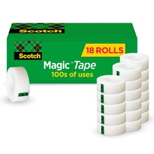 Scotch Magic Tape, Invisible, 3/4 in x 1000 in