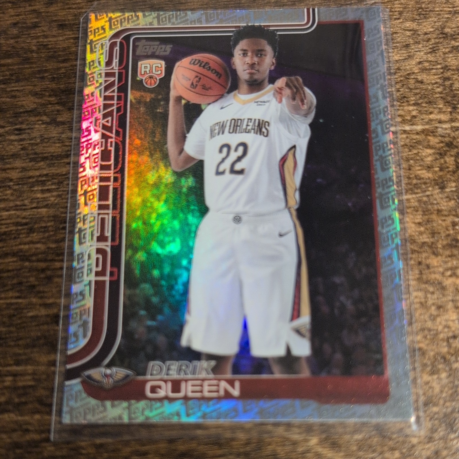 2025-26 Topps Basketball DERIK QUEEN Rookie Topps Foil Pattern #213 RC Pelicans