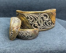 Montana Silversmiths Tri Colored Cuff Bracelet  & Earrings