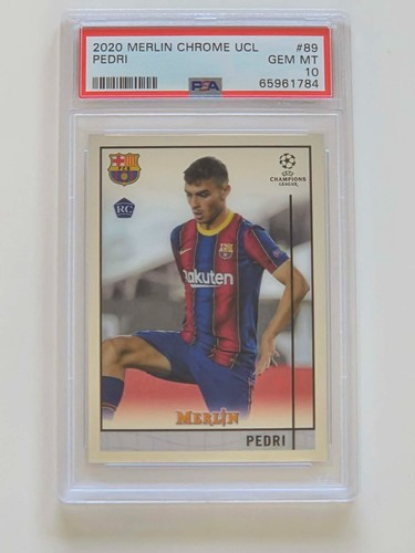 2020-21 Topps Merlin Chrome UEFA Pedri RC Rookie #89 Barcelona PSA 10 GEM MINT
