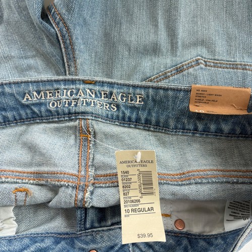 American Eagle NWT Skinny Jeans Low Rise Stretch Denim Blue Light Wash Size 10 - Picture 6 of 11