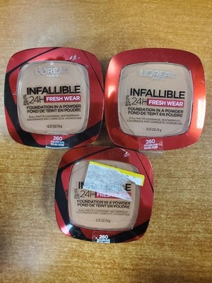 3 Pk: L'Oreal Infallible Fresh Wear Powder Foundation *260 Golden Sun* (LL3604)