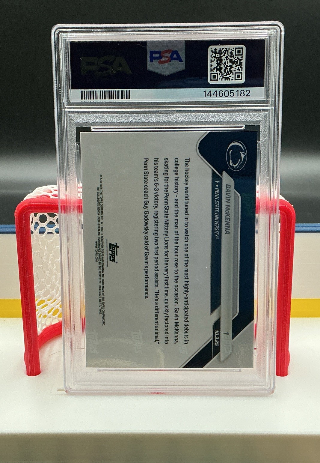 2025 Bowman U Now - Gavin McKenna #1 1st Collegiate Card PSA 10 - Maple Leafs view 2
