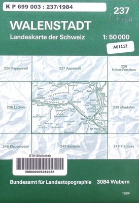 Walenstadt: Walensee - Sarganserland - Werdenberg. Landeskarte der Schwe 2517661