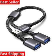 Elegant USB Splitter 1 in 2 Out - Fast Charge  Data Transfer Cable Hub