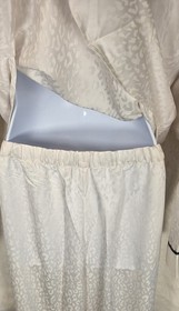 Victoria&rsquo;s Secret Satin Pajama Set L Ivory Leopard Black Piping Button Packet