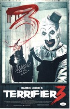David Howard Thornton signed 11x17 Poster Art the Clown Terrifier 3 JSA