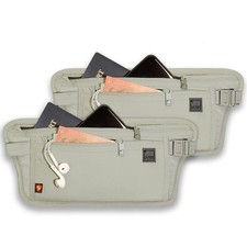 RFID Blocking Money Belt Travel Pouch + Credit Card, ID, Passport Holder for ...