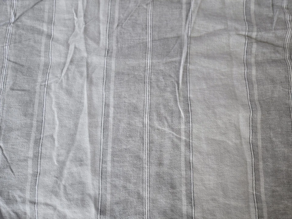 Capa de edredom listrada cinza Ralph Lauren completa linho queen mistura de algodão - Imagem 2 de 4