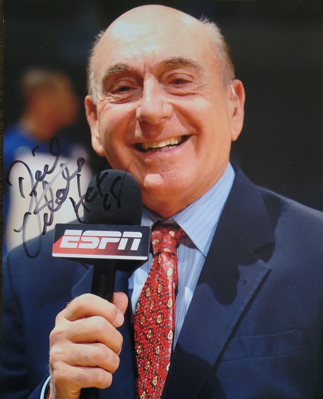 Dick Vitale HOF ESPN NCAA Broadcaster Signed 8x10 Photo Inscribed "HOF 08"