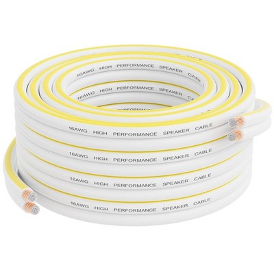Mygatti 16AWG Speaker Wire 25 FT, 16/2 Gauge Audio Wire, 25FT, White 