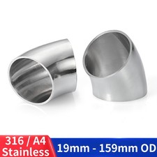 316 Stainless Steel Pipe Bend Exhaust Mandrel 45 Degree Exhaust Bends Pipe Elbow