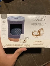 Yankee Candle Serene Air Portable Diffuser Kit Renewing Coconut And Iris NEW!